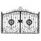 Ворота ворот оформления литого железа входа безопасностью/металла двойного входа орнаментальные