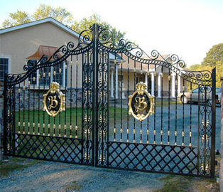Загородки черной циновки орнаментальные и ворота/декоративные ворота сада металла