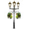 Викторианский черный античный столб уличного фонаря литого железа круглый для виллы/парка